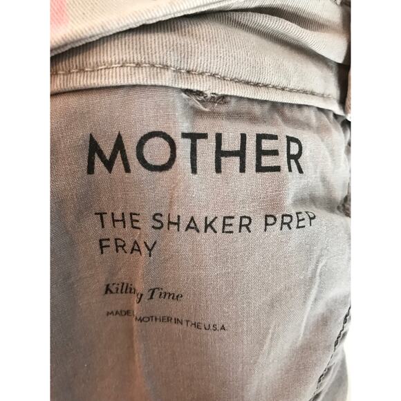 Mother Denim Womens 25 The Shaker Prep Fray Killing Time Tan Pink Racing Stripe - Picture 6 of 13